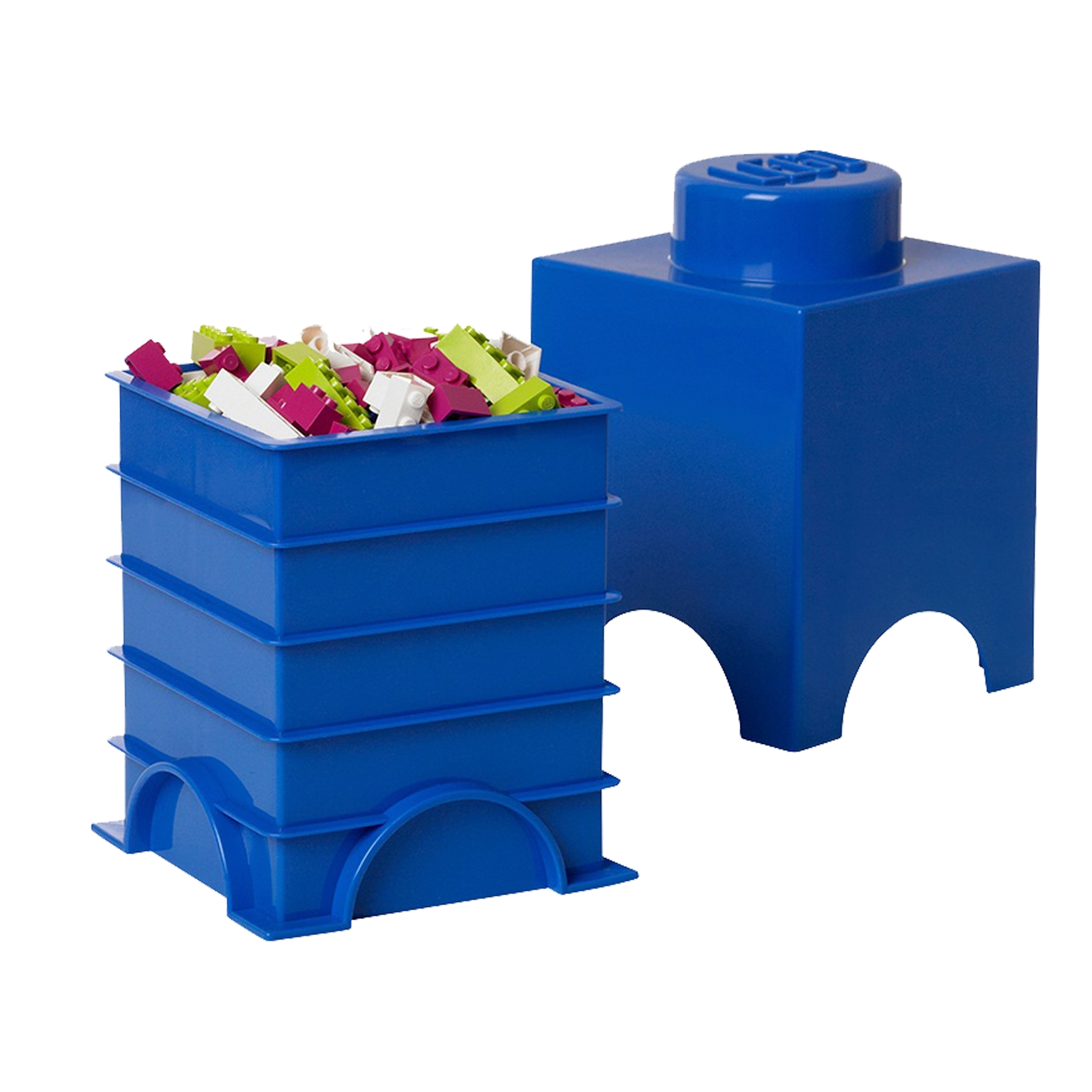 Lego 1-Stud Blue Storage Brick - Image 2
