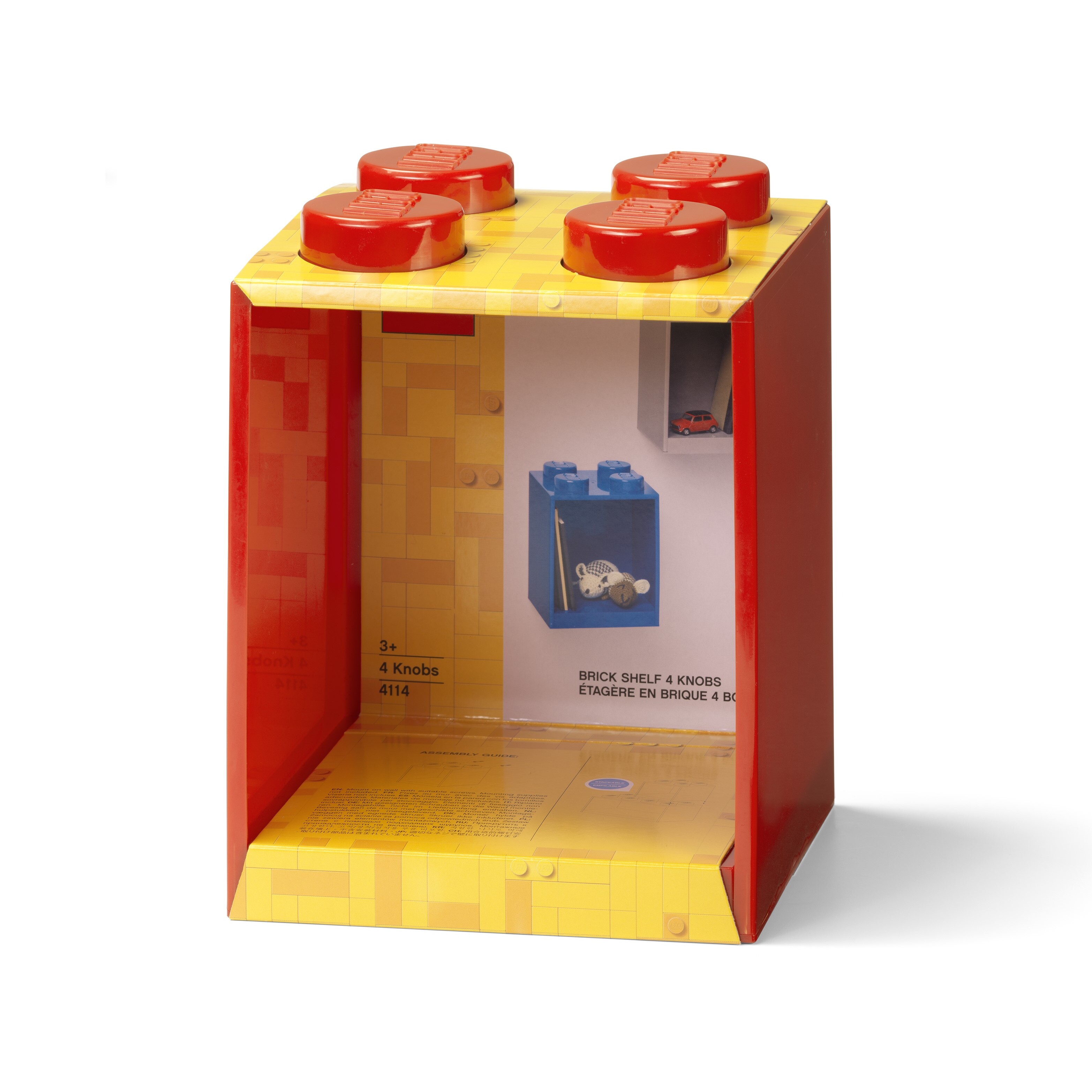 4-Stud Brick Shelf – Bright Red - Image 2
