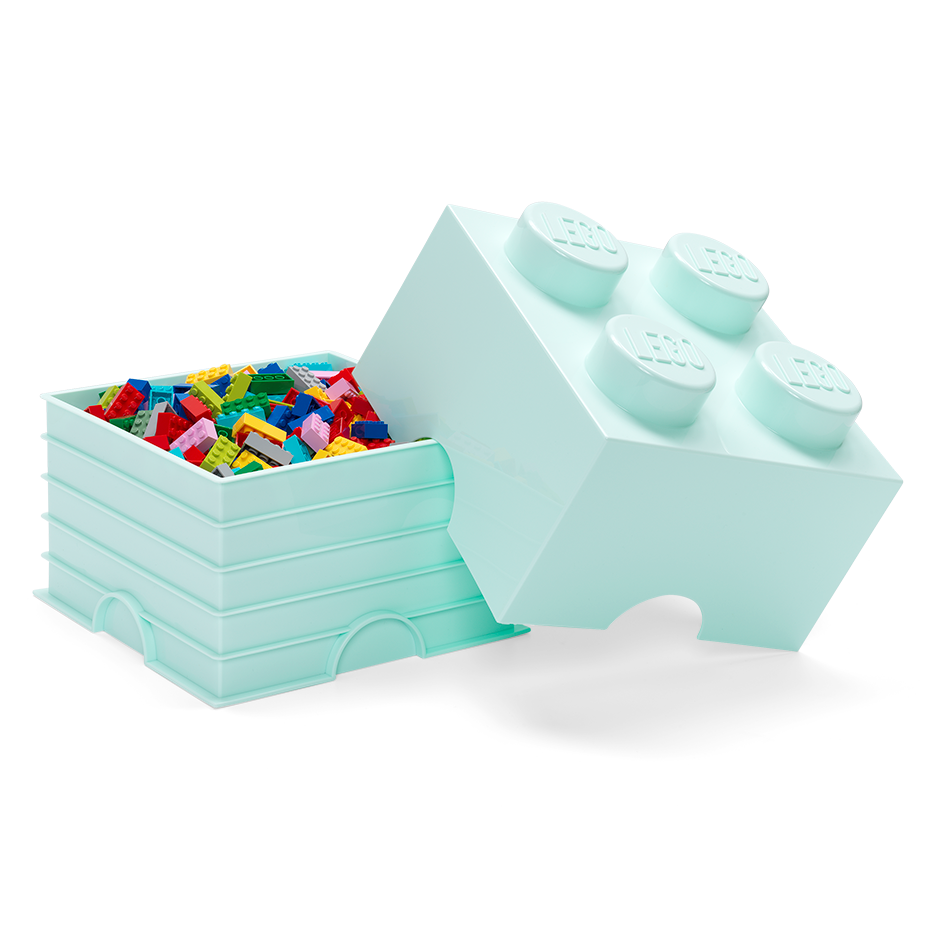 4-Stud Storage Brick – Aqua Blue - Image 3